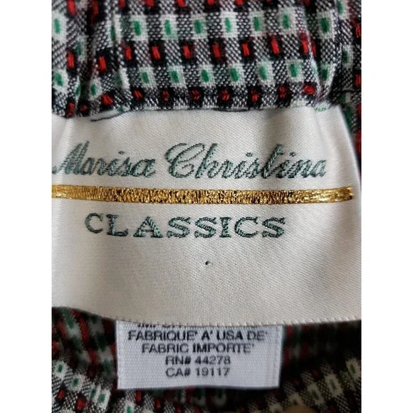 MARISA CHRISTINA WOMEN'S sz large red green checks Pleated Midi Skirt elastic - Picture 3 of 8